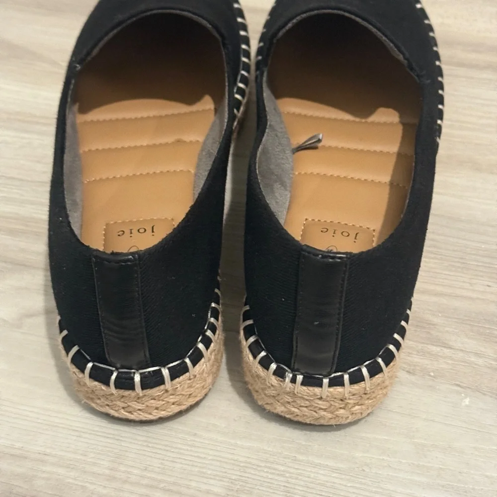 Joie Black Canvas Espadrille Loafers